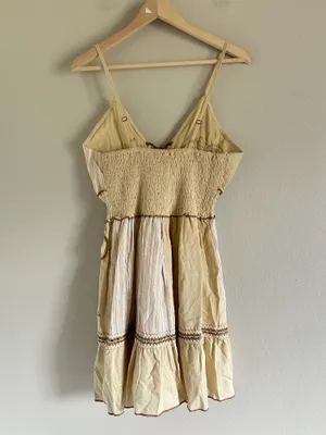 Summer Mini Cotton small Dress NWT Tan thumbnail 3