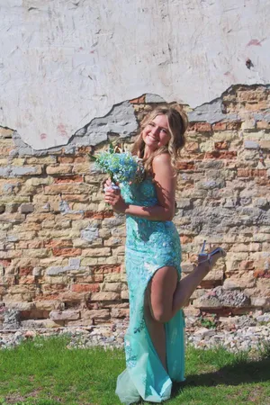 Aqua La Femme Blue Sequin Dress thumbnail 3