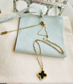 Anthropologie 14K clover necklace thumbnail 1