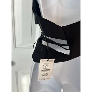 Zara NWT black crop top with cut out side boho prefect for a night out size S thumbnail 4