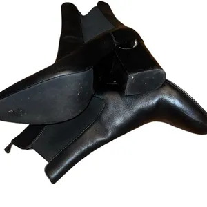 Napoleoni Black Leather Booties Size 6.5 Black thumbnail 6