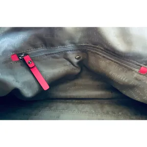 Kate Spade Coral Pink Canvas Purse Satchel Storybook Lining thumbnail 6