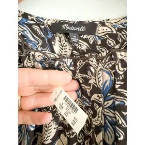 Madewell | NWT Gathered Button-Front Mini Dress Floral Carob | Sz M thumbnail 8