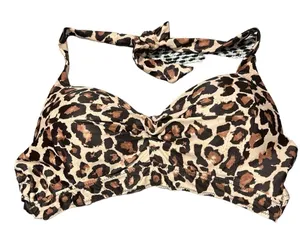 Tempt Me Leopard bikini top xxl halter style‎ padded NEW thumbnail 1