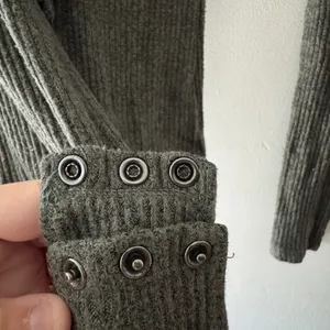 Aerie Ribbed‎ Olive Green Lace Up Long Sleeve Bodysuit thumbnail 4