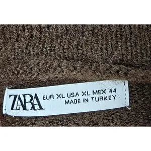 Men’s Zara Striped Polo Sweater Brown XL thumbnail 4