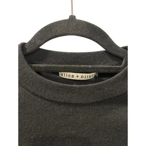 Alice + Olivia Silk Blend Balloon Long Sleeve Size XS Kirie Poet Black Blouse thumbnail 2