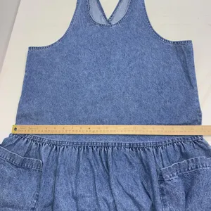 VTG‎ Sunbelt Jumper Dress Blue Jean Denim Overall Country Modest Cottagecore Lg thumbnail 5