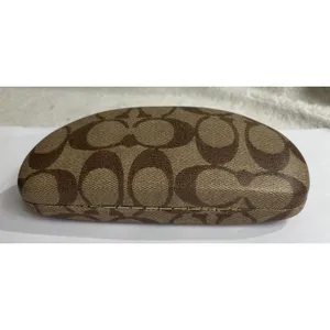 Coach signature C print hard clamshell sunglasses case in brown thumbnail 4
