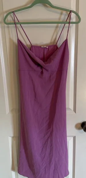 See You Monday Lilac Stripy Twist Front Slip Dress Sz Medium thumbnail 1