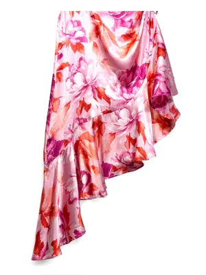 NWT LULUS Women’s Divinely Blooming Pink Multi Floral One-Shoulder Dress Size M thumbnail 10