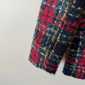 Lord & Taylor Wool Mohair Boucle Plaid Jacket 8 Red Green Gold Blazer Holiday‎ thumbnail 9