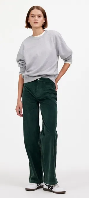 Madewell Emmett Wide Leg Corduroy Pants in Luxury Forest Green Size 26 thumbnail 1