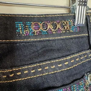 COOGI Rhinestone Embellished Butt Jeans Low Rise Straight‎ Leg Sz 5/6 Y2K Blue thumbnail 9