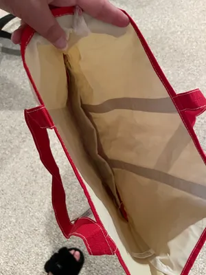 New With Tags Canvas Tote Off White Red thumbnail 3