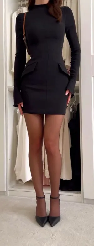 HOUSE OF CB size XL Taller longer 'Mahalia'‎ Black Mini Dress NWOT thumbnail 1