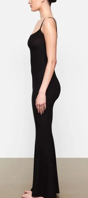 NWT Skims Soft Lounge Long Slip Dress Onyx Black Color Size L thumbnail 4