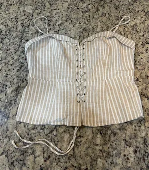Miss Me Striped Corset Top XL thumbnail 1