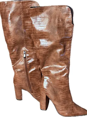 Brown Heeled Boots Size 7 thumbnail 2