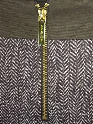 Michael Kors 6 Brown Gold Herringbone Pencil Skirt thumbnail 7