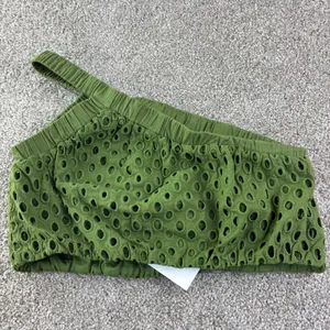 Marie Oliver Womens Pesto Giselle One‎ Shoulder Eyelet Cotton Boho Luxury New thumbnail 12