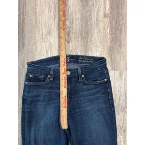 7 For All Mankind Karah Bootcut Jeans Dark Wash Short Inseam Size 29 thumbnail 8