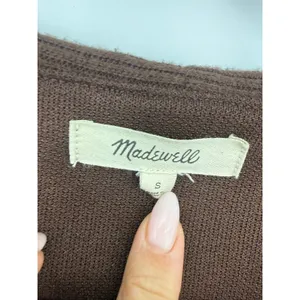Madewell Ruffle-Collared Long-Sleeve Top Hot Cocoa Brown Size Small thumbnail 6