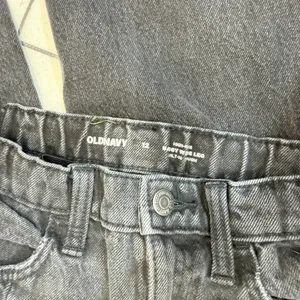 Old Navy‎ Girls 12 High Rise Baggy Wide Leg Paneled Jeans Washed Black Denim thumbnail 9