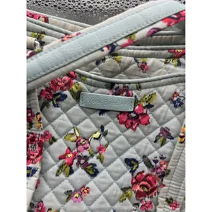 Vera Bradley Quilted Cotton Tote Bag Light Blue Floral Shoulder Bag Handbag thumbnail 4