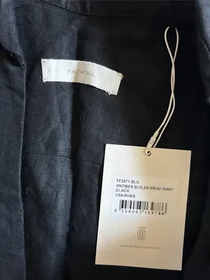 Faithfull the Brand Antibes sleeveless wrap shirt in black thumbnail 2