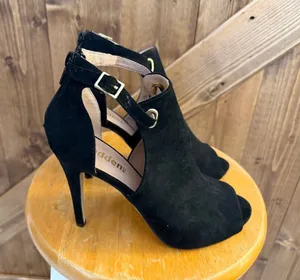 Madden Girl women’s black peep-toe high heel sandals, size 6.5 thumbnail 1