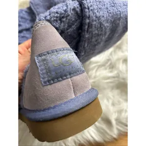 UGG Australia Cardy Knit Tall Fold Over Light Purple Sweater Boot - Size 8 thumbnail 3