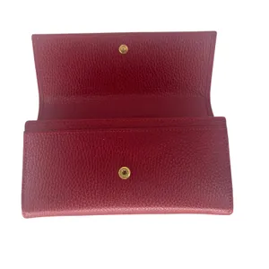Gucci GG Marmont Continental‎ Wallet Hibiscus Red Pebbled Leather Wallet thumbnail 15
