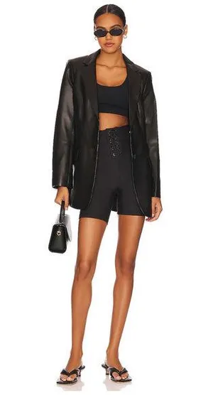 WeWoreWhat Lace Up Biker Shorts Black Revolve Athleisure Minimalist Small NWT thumbnail 1