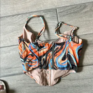 White Fox Boutique Orange and Blue Bustier thumbnail 8