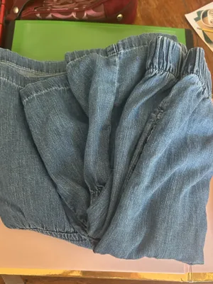 GAP Light Blue Chambray Tiered Pull-On Summer Skirt | Size Large thumbnail 9