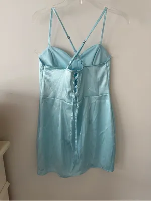 Target Light Blue Satin Slip Dress thumbnail 2