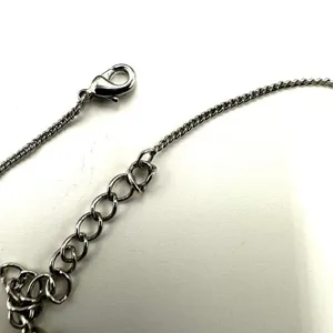 Silver tone rhinestone flower necklace Silver thumbnail 10