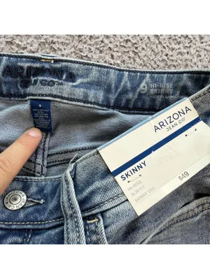 Arizona Jeans Co Women 9 29x28 Blue Skinny Leg High Rise Distressed NWT thumbnail 6