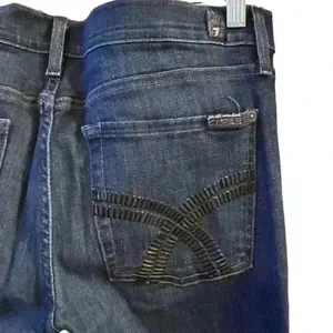 7 For All Mankind‎ Women's Skinny Jeans Size 31 Dark Wash Blue Denim thumbnail 9
