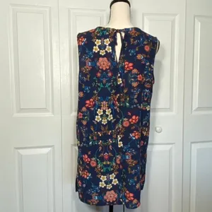 Bobeau XL Navy Crepe Floral Tunic thumbnail 5