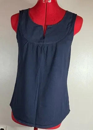 Ann Taylor Sleeveless Split Neck Top Sz S thumbnail 1