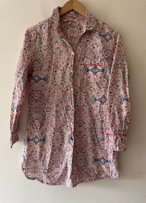 Victorias Secret The Mayfair Cotton Modal Night Gown‎ Sleepshirt Paisley Pattern thumbnail 1