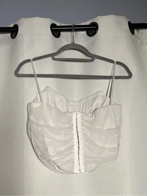 Windsor Hit The Streets White Strapless Mesh Corset Top Size Large thumbnail 5