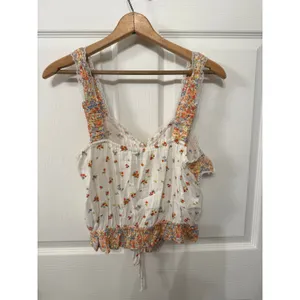 American Eagle Women's Cream Floral V-neck Cinch Cami, M thumbnail 9