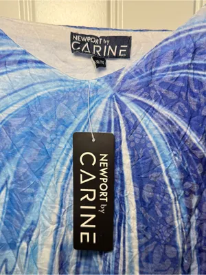 Newport By Carine XL Blue Marble Abstract Swirl Layered Tiered Dress Whimsigoth thumbnail 6