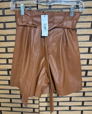 The Drop Brown Faux Leather Shorts Size XS thumbnail 1