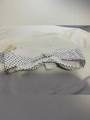 Polka Dot Floral Accent Bandeau Top - White/Black thumbnail 3