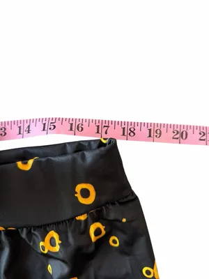 Women's Black and Floral Yellow Gold Pull On Loungewear Style Pants Size XXL thumbnail 3