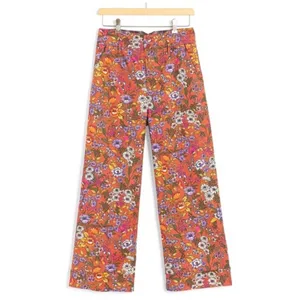 Anthropologie Maeve Flower Power‎ Wide Leg Ankle Cropped Trouser Pant 0 thumbnail 2